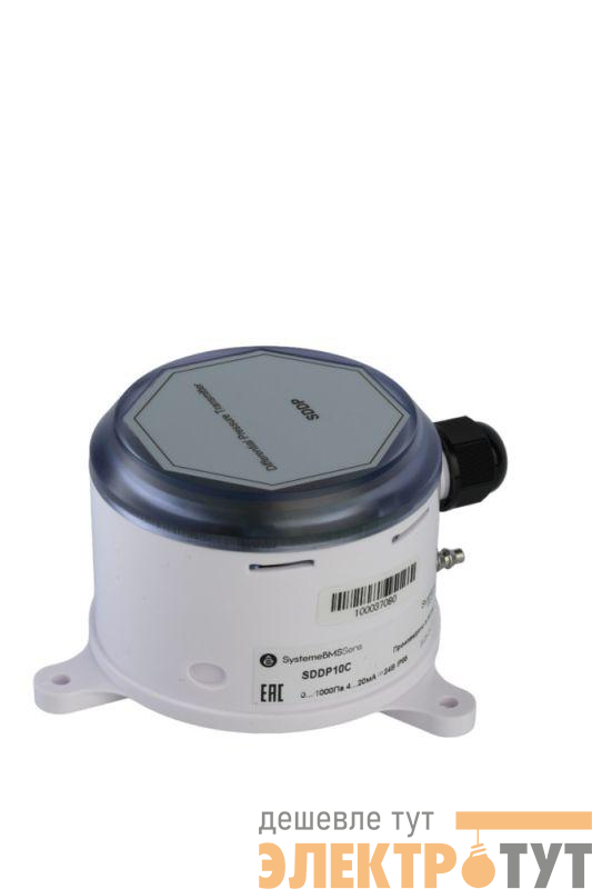 Датчик дифференциального давления канальный 0-1000Па 4-20мА 24В SE SDDP10C