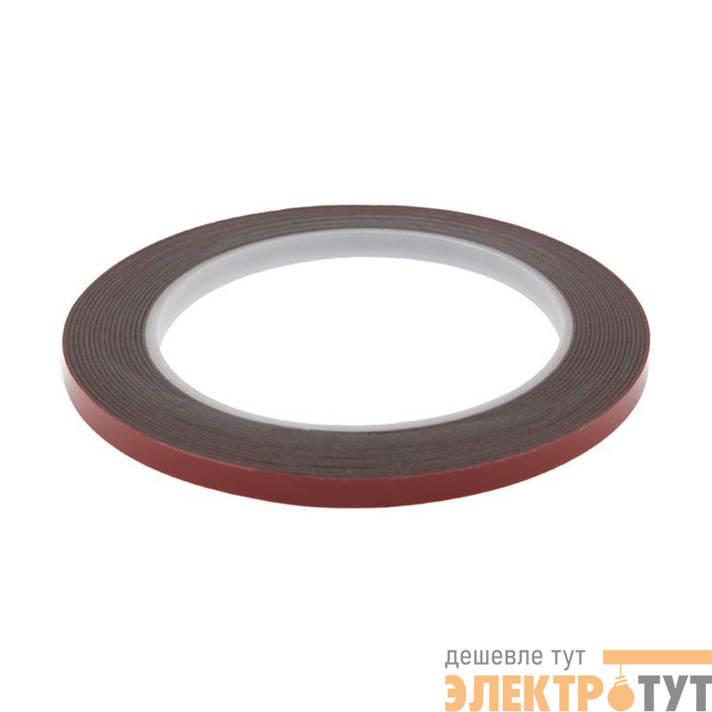 Скотч двухсторонний 6ммх5м красн. на сер. основе Rexant 09-6006