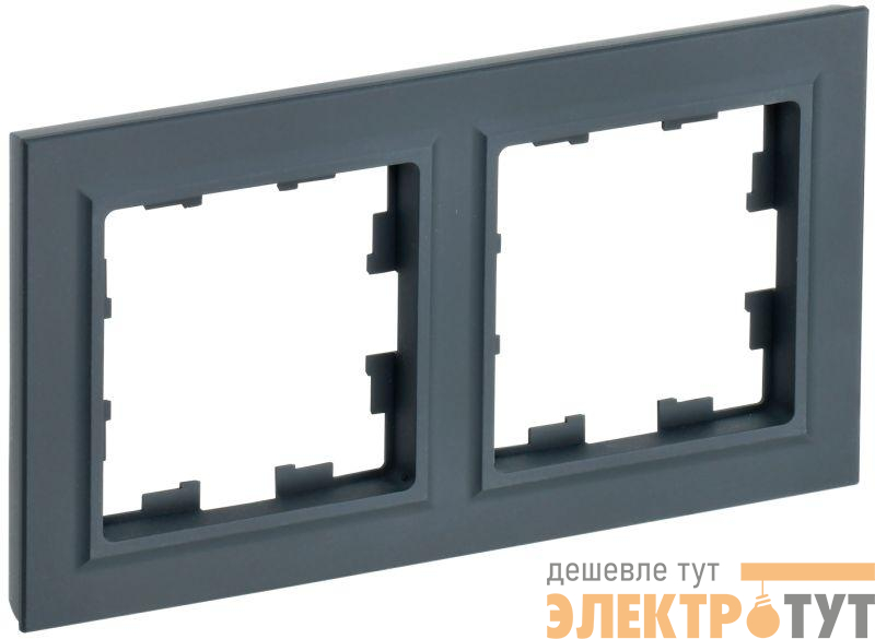Рамка 2-м BRITE РУ-2-БрГ графит IEK BR-M22-K53