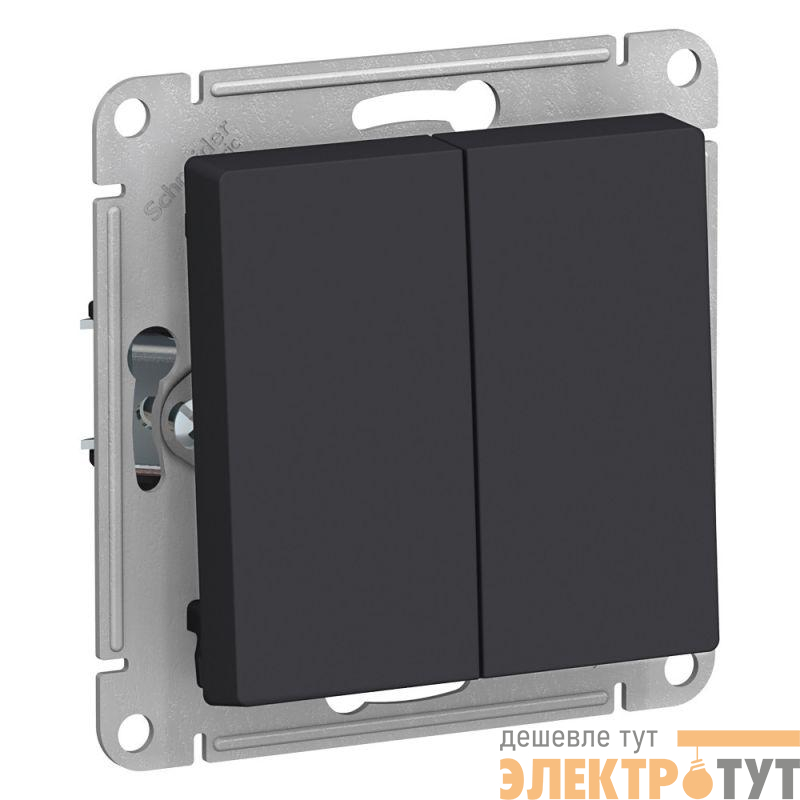 Выключатель 2-кл. AtlasDesign (сх. 2) 10А с самовозвратом механизм карбон SE ATN001017