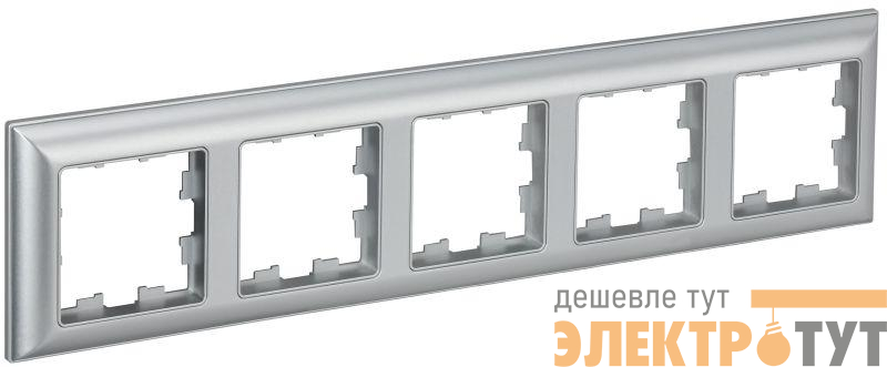 Рамка 5-м BRITE РУ-5-Бр алюм./алюм. IEK BR-M52-12-K47