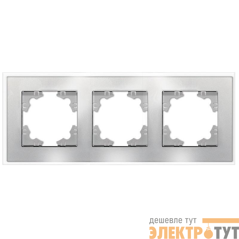 Рамка 3-м Афина стеклянная серебр. UNIVersal 2268