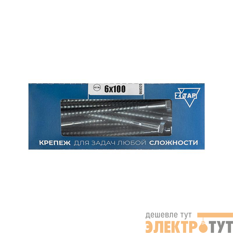 Болт сантехнический 6х100 DIN 571 оцинк. (уп.30шт) Tech-Krep/Zitar 126552