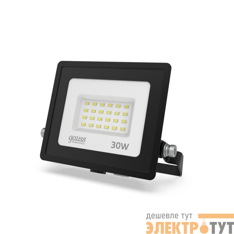 Прожектор светодиодный Elementary 30Вт IP65 6500К 2550лм PROMO G3 черн. GAUSS 613100330P