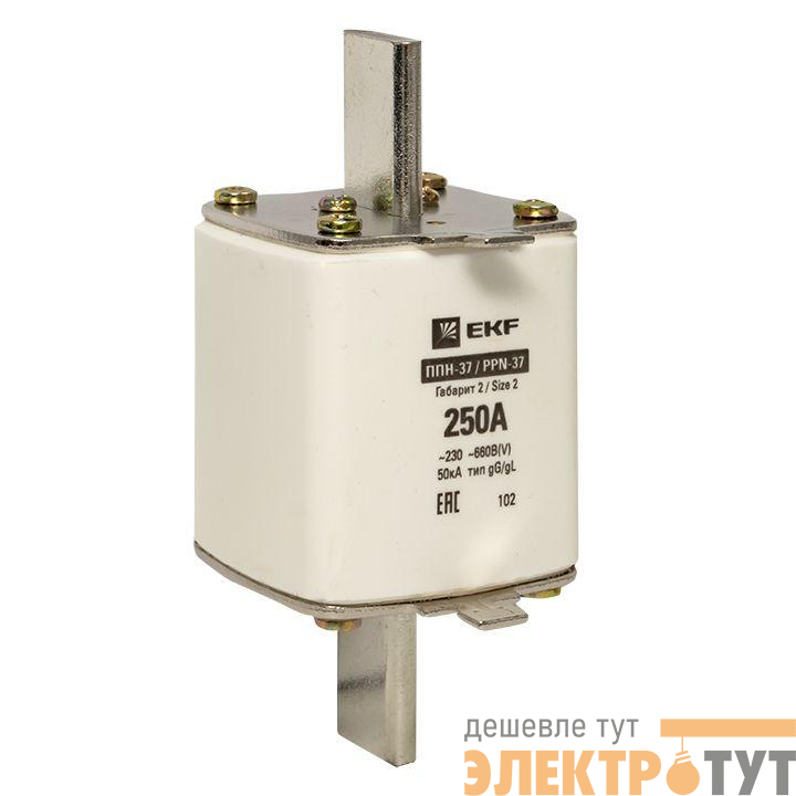 Вставка плавкая ППН-37 400/250А габарит 2 PROxima EKF fus-37/400/250