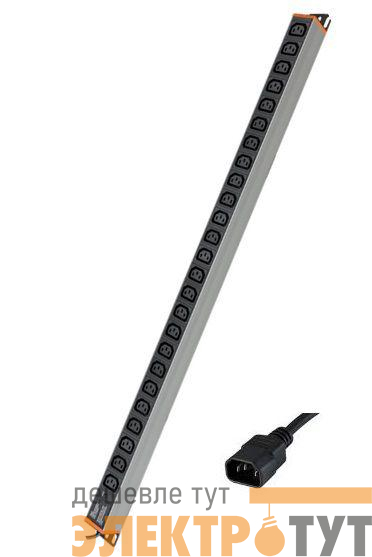 Блок распределения питания 24-м 10А C13 вх. разъем C14 для 19дюйм шкафов вертикал. с индикатором сети DKC R5VIEC24PIC14