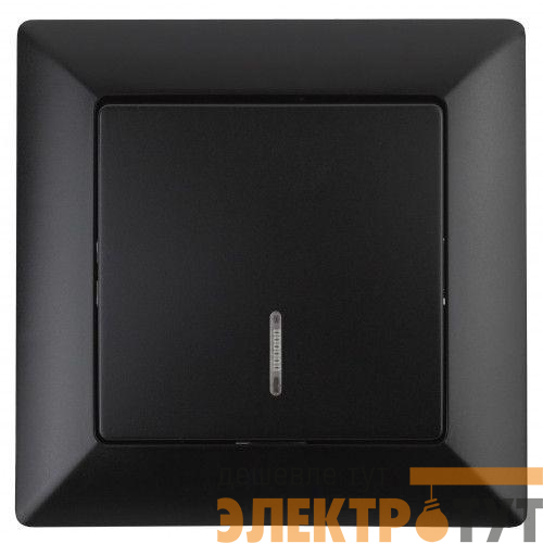 Выключатель 1-кл. СП Solo 4-102-05 10А 250В IP20 с подсветкой антрацит Intro Б0053566