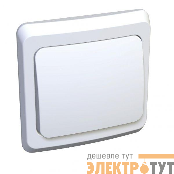 Выключатель кнопочный 1-кл. СП Этюд 10А IP20 с самовозвратом бел. SE KC10-001B