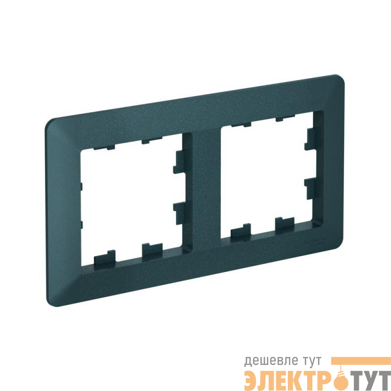 Рамка 2-м AtlasDesign Air изумруд/дым. черн. SE ATN220802
