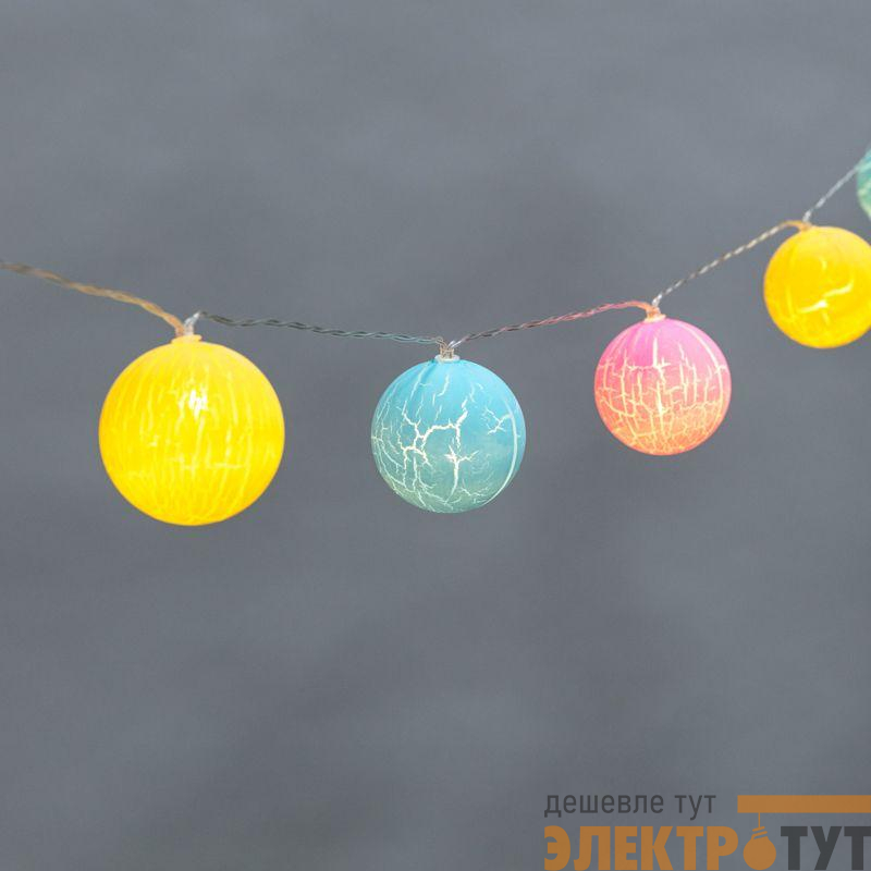 Гирлянда светодиодная "Карамельки" 1.5м 10LED прозрачный ПВХ питание USB тепл. бел. Neon-Night 304-001