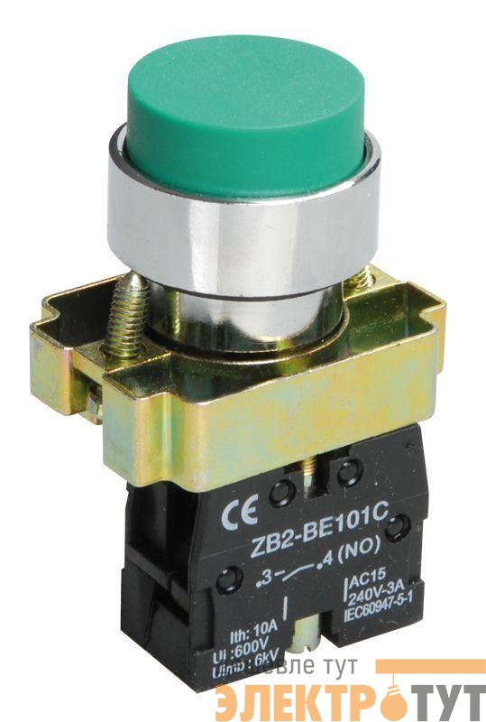 Кнопка LAY5-BL31 1НО без подсветки зел. KARAT IEK BBT70-BL-K06