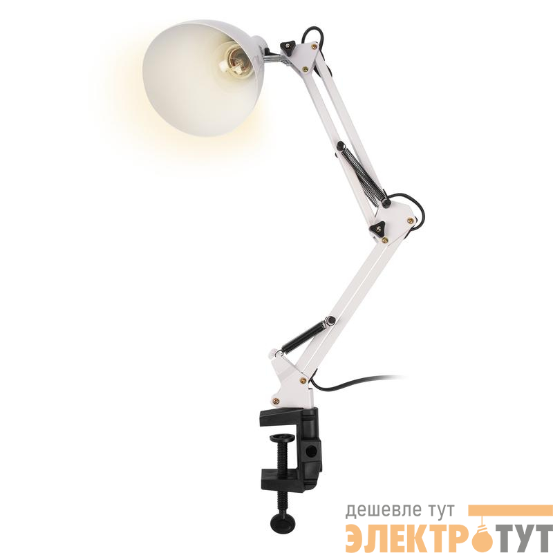 Светильник настольный TBL-02 под лампу Е27 (струбцина и подставка в компл.) бел. ФАZА 5046252