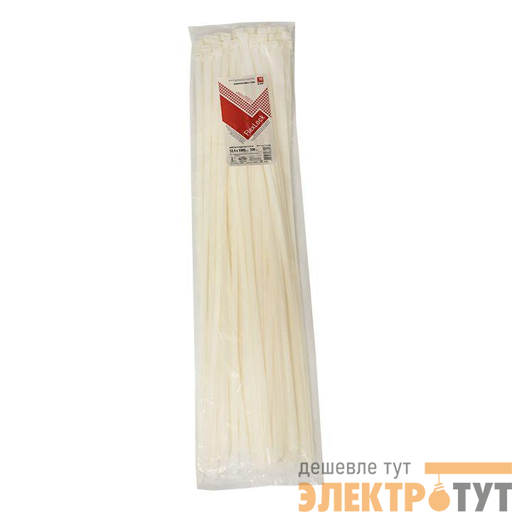 Хомут P6.6 12.4х1000 FlexLock стандартный бел. (уп.100шт) PROxima EKF plc-fl-ctsw-12.4x1000