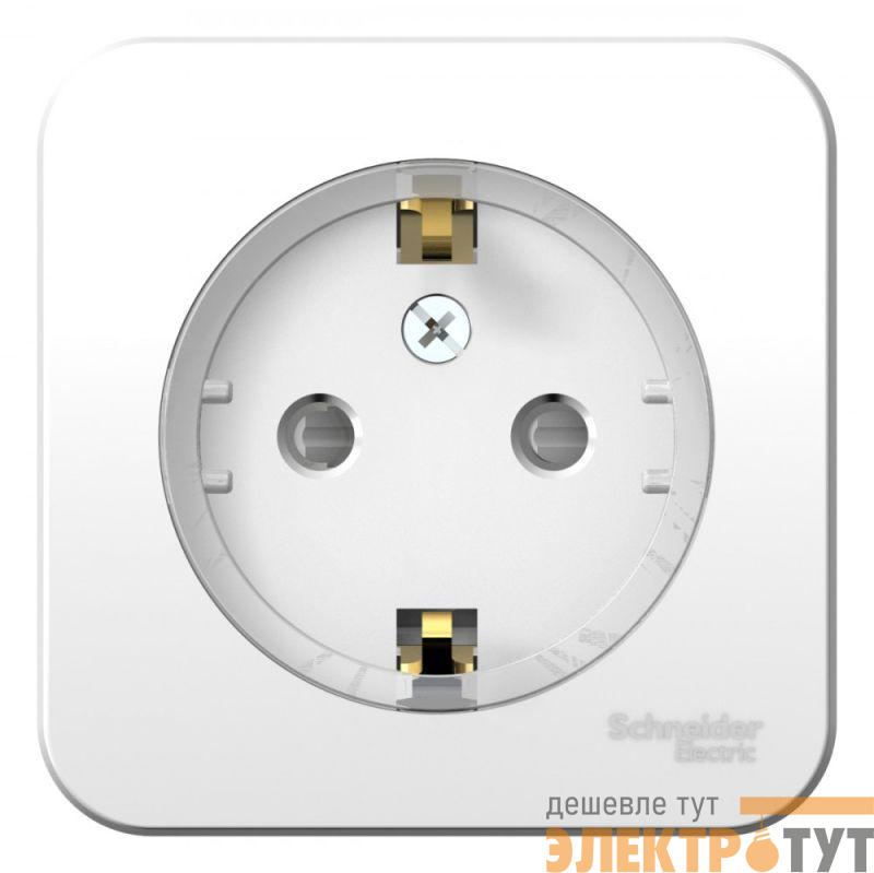 Розетка 1-м ОП Blanca 16А IP20 250В с заземл. защ. шторки с изолир. пластиной (компакт) бел. SE BLNRA111111