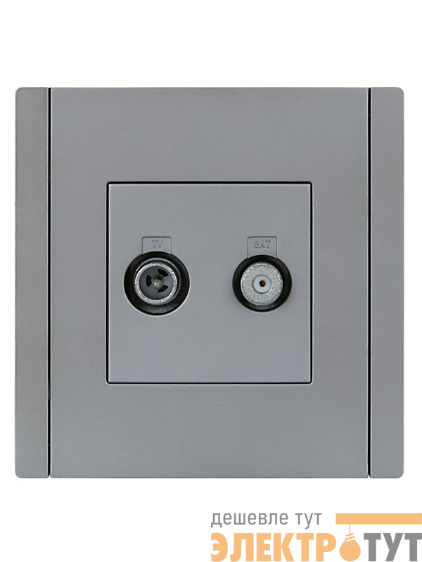 Розетка 2-м TV+SAT FORTE&PIANO FP538 сталь IEK FP-AF20-O-K46