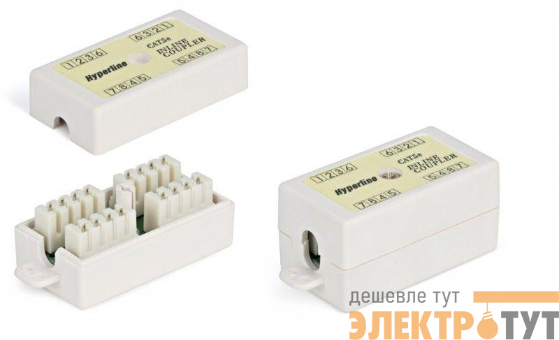 Адаптер проходной (coupler) Dual IDC 4 пары кат.5E CA-IDC-C5e-WH Hyperline 23533
