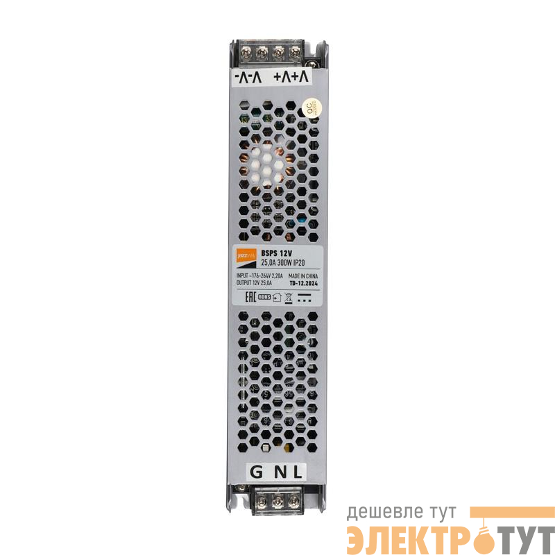 Блок питания для светодиод. ленты BSPS 12В 25.00А=300Вт IP20 JazzWay 5062146