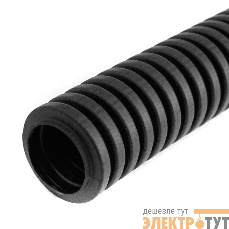 Труба гофрированная ПВХ легкая d16мм 350 Н черн. (уп.100м) Промрукав PR01.00385