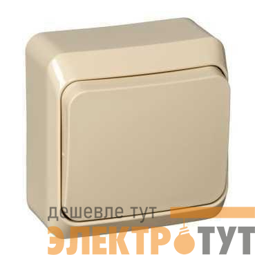 Выключатель кнопочный 1-кл. ОП Этюд 10А IP20 с самовозвратом крем. SE KA10-001K