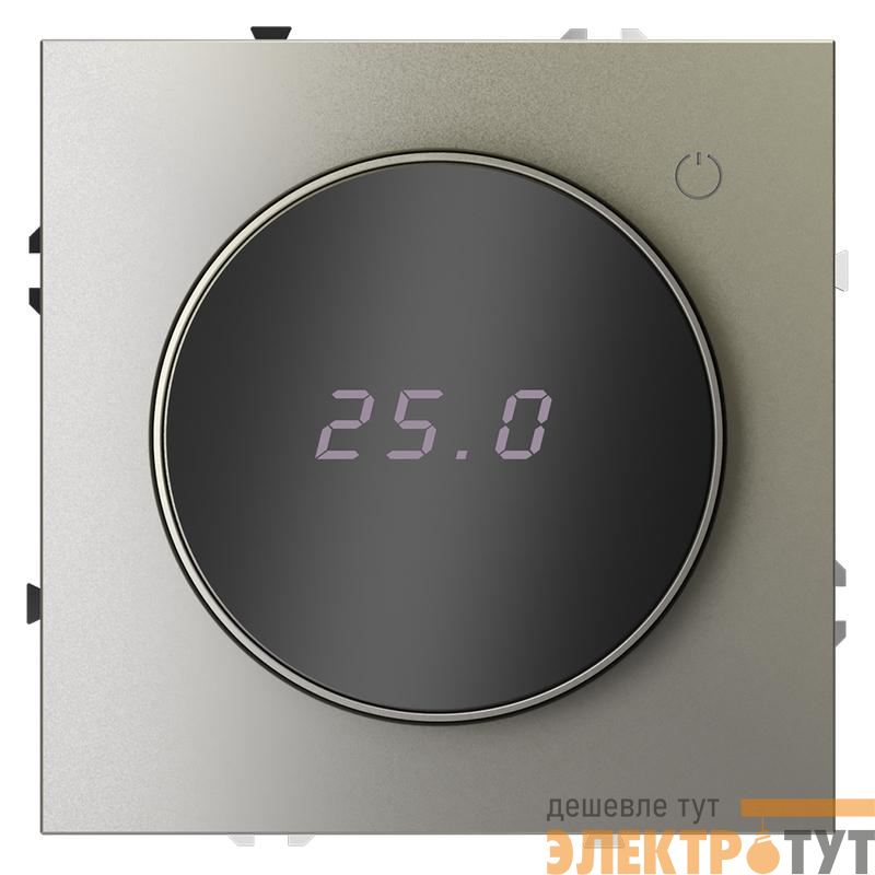 Терморегулятор электронный S70 с индикацией и датчиком для теплого пола механизм шелк Voltum VLS070104