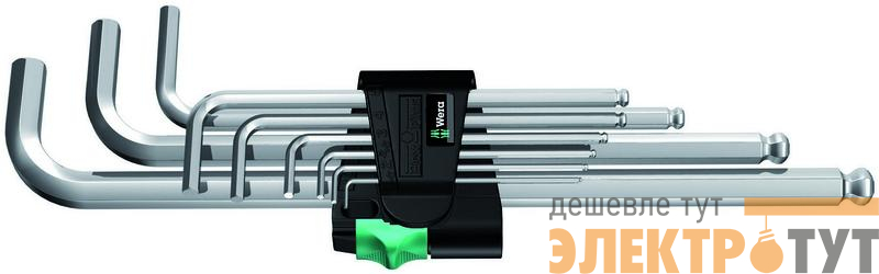 Набор Г-образных ключей 950/9 PKL Hex-Plus 1 9 предметов (1.5/2/2.5/3/4/5/6/8/10мм) Wera WE-022087