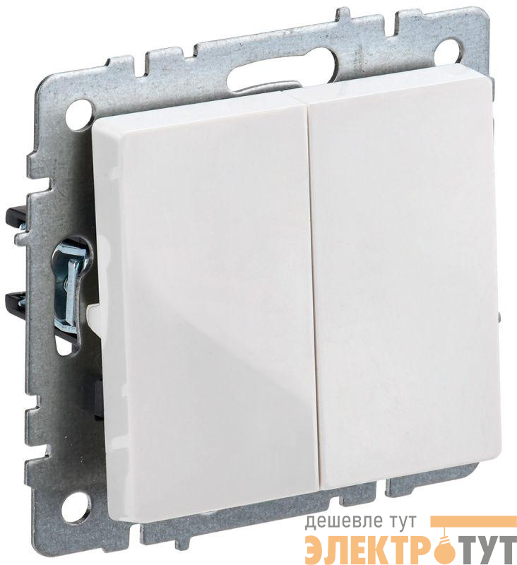 Выключатель 2-кл. СП BRITE ВС10-2-0-БрБ 10А механизм бел. IEK BR-V20-0-10-K01