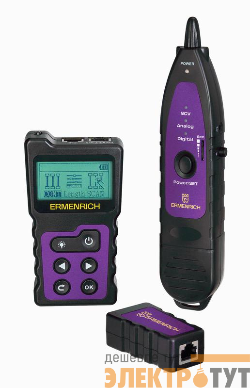 Тестер кабельный многофункциональный NetGeeks NP40 фиолет. Ermenrich 84549