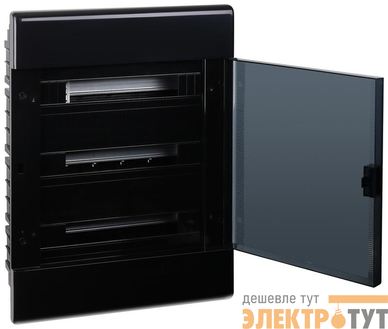 Щиток Тусо скрытая проводка на 54 модуля с дверцей 645х464х116мм (черный) Ruvinil 68154Ч