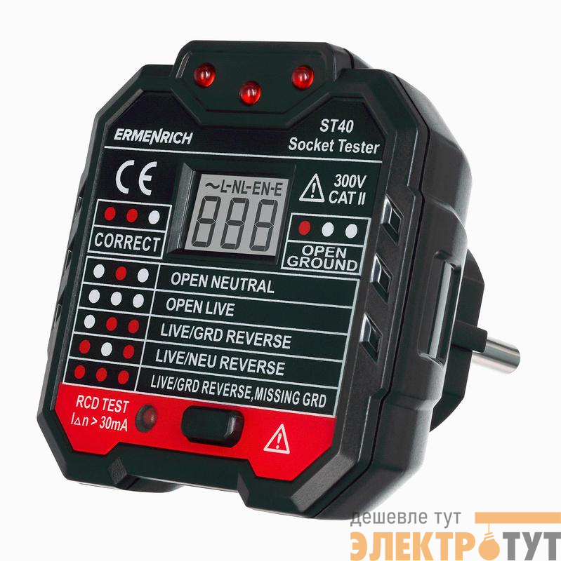 Тестер розеток Zing ST40 Ermenrich 82963
