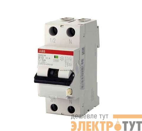 Выключатель автоматический дифференциального тока 2п (1P+N) C 25А 30мА тип AC 4.5кА DS201 L 2мод. ABB 2CSR245040R1254