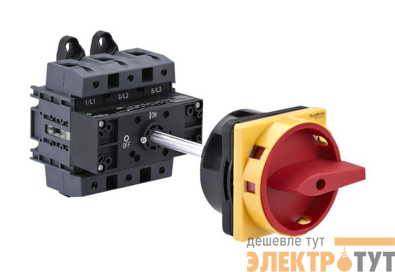 Выключатель-разъединитель 3п 125А IP20 с красн. выносн. рукоят. на дин-рейке/плате с замком SE MSD125340R