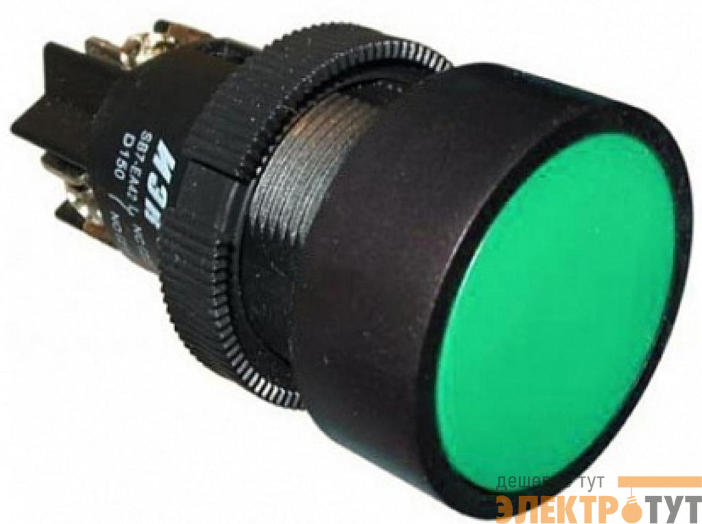 Кнопка SВ-7 зеленая d22мм 1NO+1NC 240V IEK