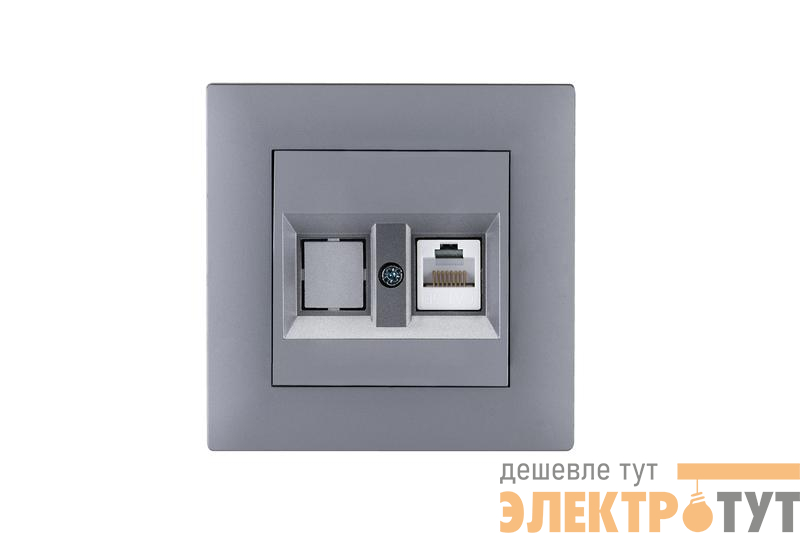 Розетка компьютерная CAT 5+гнездо KareaRIZZ STAR сер. Makel 88065035