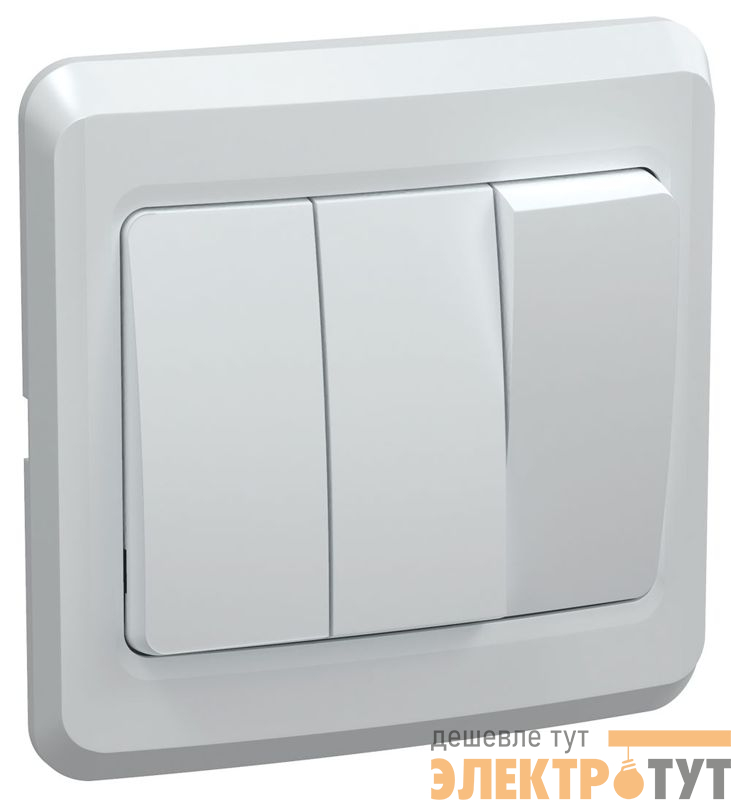 Выключатель 3-кл. 1п СП Вега 10А IP20 ВС10-3-0-ВБ бел. GENERICA EVV30-K01-10-DM