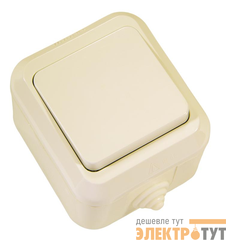 Выключатель проходной IP44 крем. Makel 18205