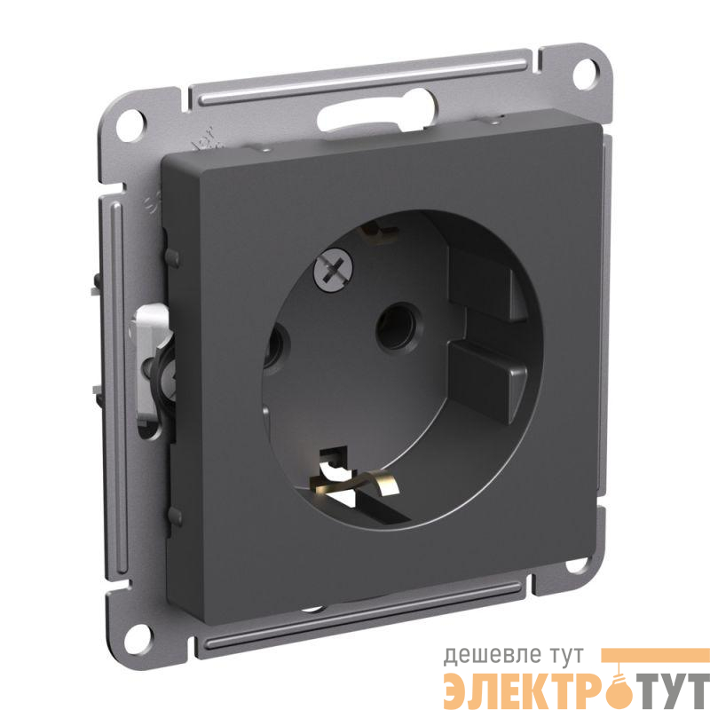 Розетка AtlasDesign 16А с заземл. механизм базальт SE ATN001443