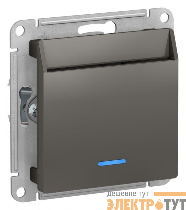 Выключатель карточный СП AtlasDesign 10А IP20 без задержки времени механизм сталь SE ATN000967