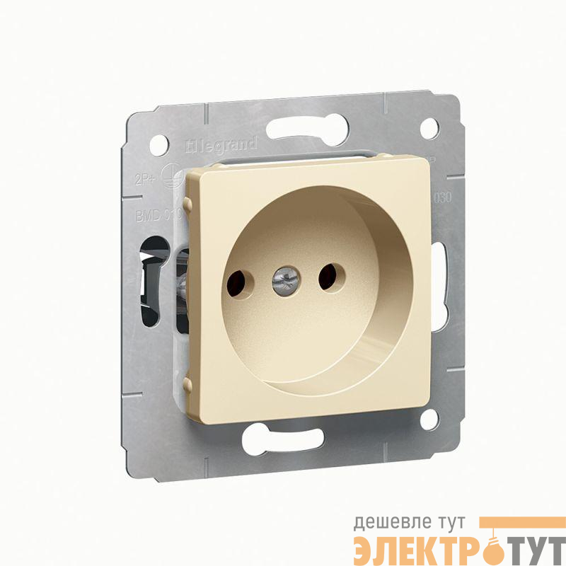 Розетка 1-м СП Cariva 16А IP20 250В 2P без заземл. механизм сл. кость Leg 773716
