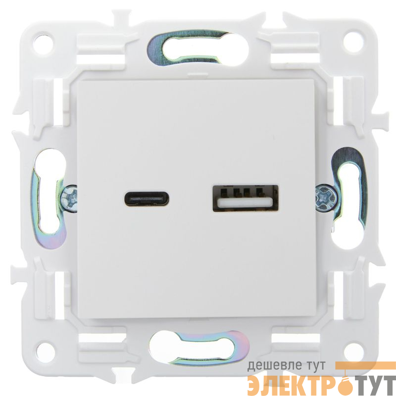 Розетка USB A+C 3.1А SKANDY SK-R14W арктич. бел. IEK SK-U22-D31-K01