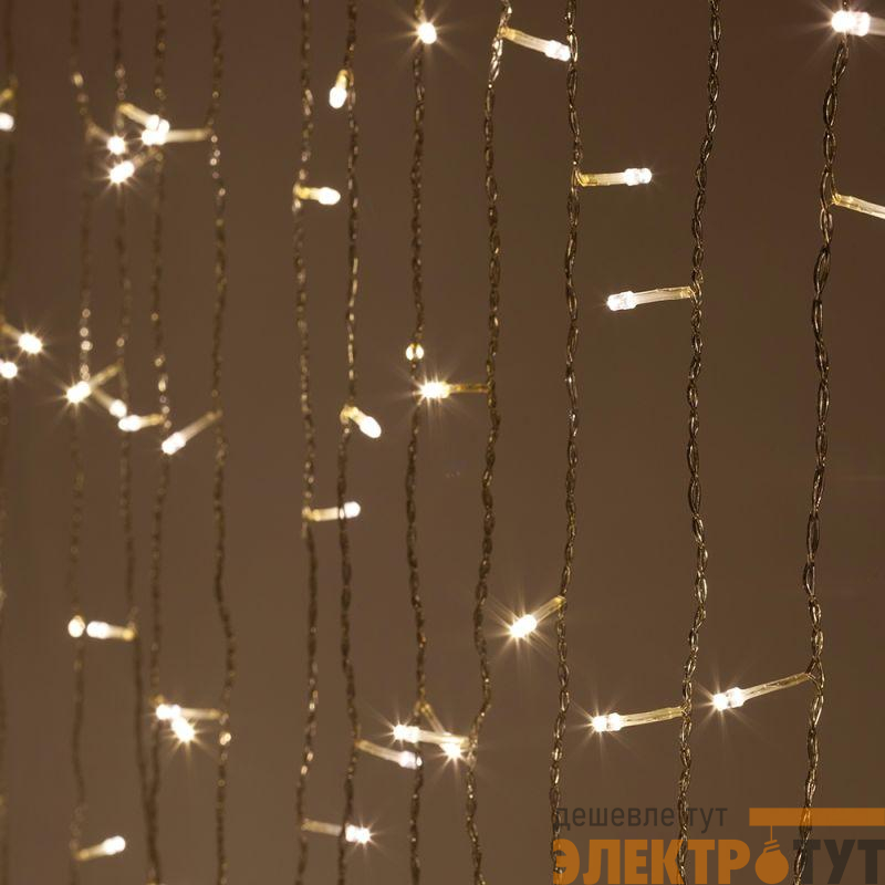 Гирлянда светодиодная "Дождь/Занавес" 3х3м 400LED тепл. бел. IP20 220В 8 режимов Эра Б0051873