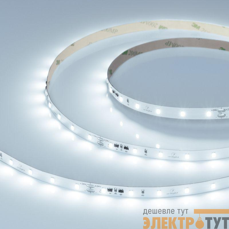 Лента светодиодная IC-A60-8mm 24V Cool 8000К 4.8Вт/м IP20 2835 стабилизированная (уп.10м) Arlight 040604