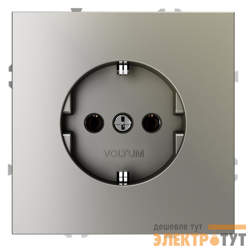 Розетка 1-м СП S70 16А с заземл. механизм шелк Voltum VLS040104