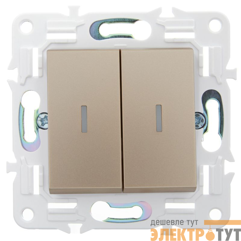 Выключатель проходной 2-кл. SKANDY 10А SK-V10Sa с индикацией песочн. IEK SK-V22-1-10-K98