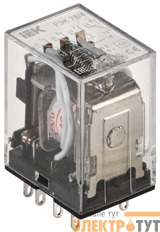 Реле РЭК 78-4 3А 24В AC IEK RRP20-4-03-024A