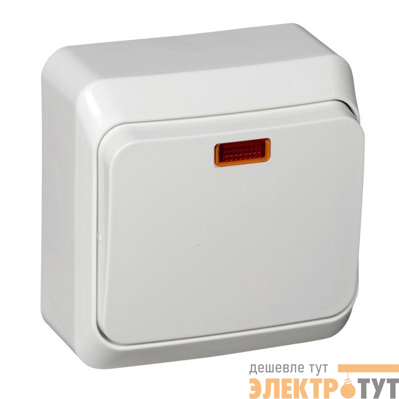 Переключатель проходной 1-кл. ОП Этюд 10А IP20 с подсветкой бел. SE BA10-007B