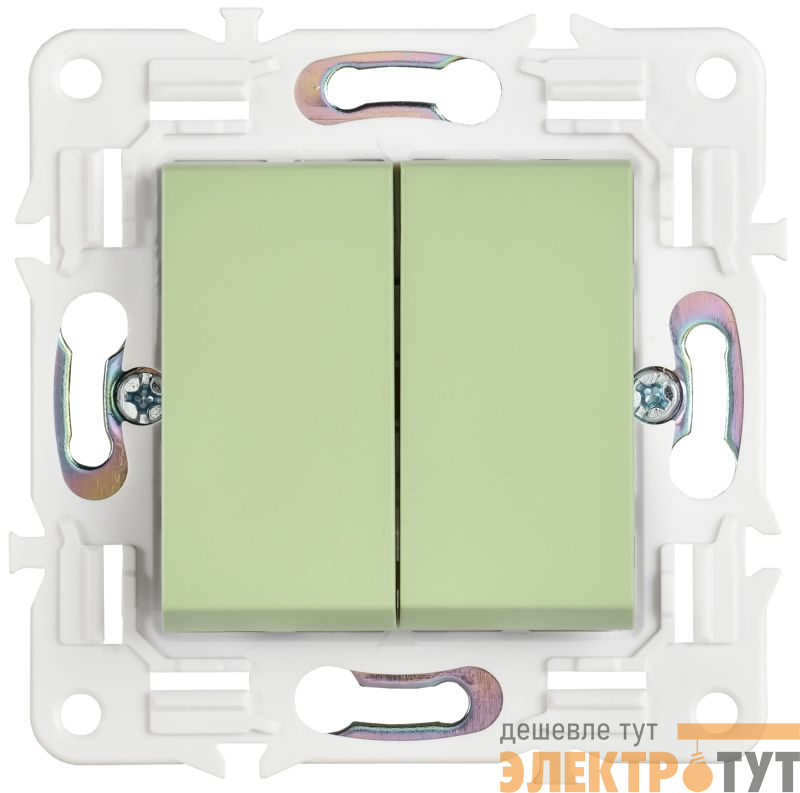 Выключатель проходной 2-кл. SKANDY 10А SK-V05G мятный IEK SK-V22-0-10-K06