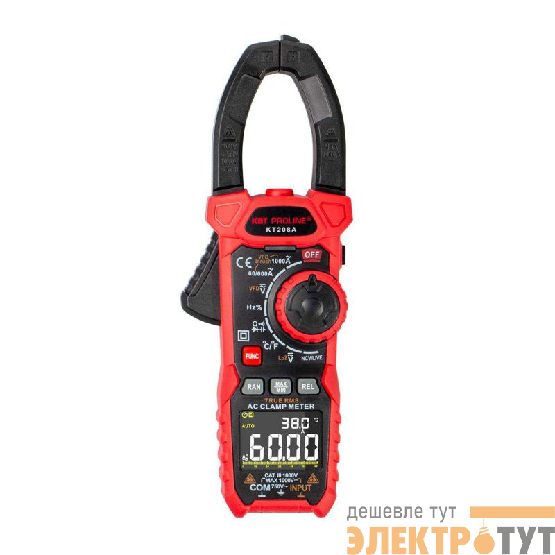 Клещи токовые цифровые KT 208А "PROLINE" КВТ 79131