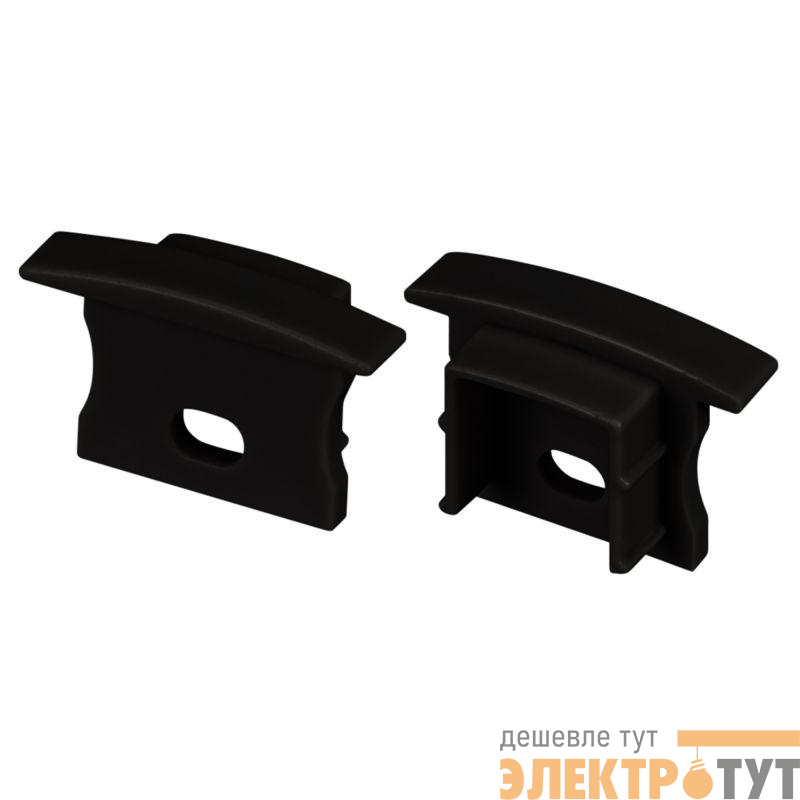 Заглушка LINE-2315-F с отверстием BLACK пластик (комплект) Arlight 044280