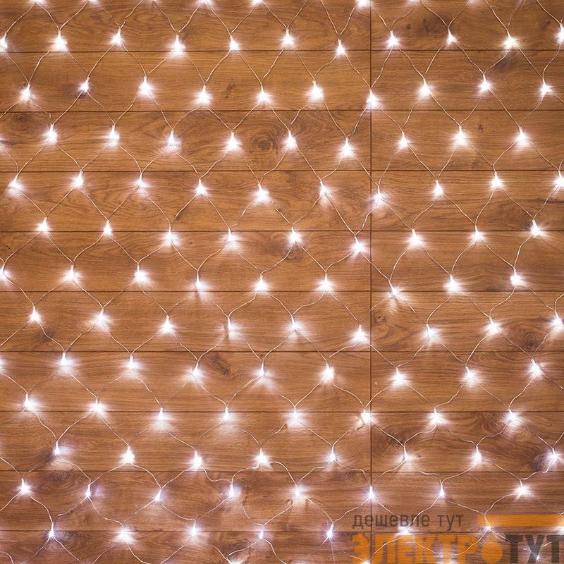 Гирлянда светодиодная "Сеть" 1.8х1.5м 180LED бел. 15Вт 220-240В IP20 с контроллером 8 режимов провод ПВХ прозр. Neon-Night 215-135