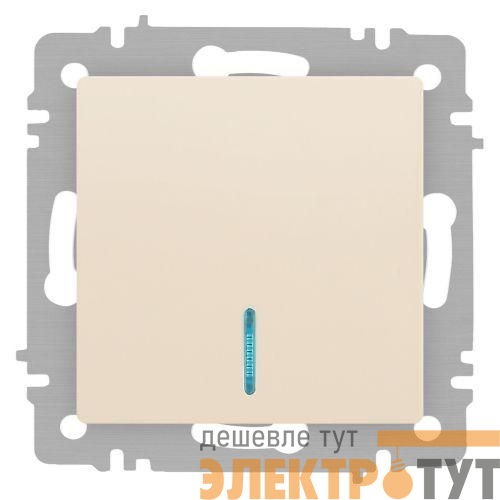 Выключатель 1-кл. СП Accent 6-102-02 10А IP20 250В с подсветкой AL/CU сл. кость Intro Б0063428